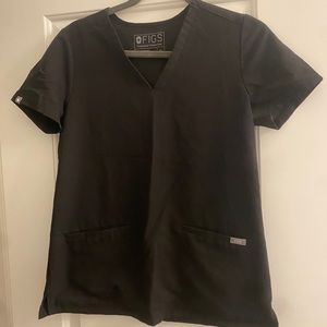 Black XS Figs Scrub Top